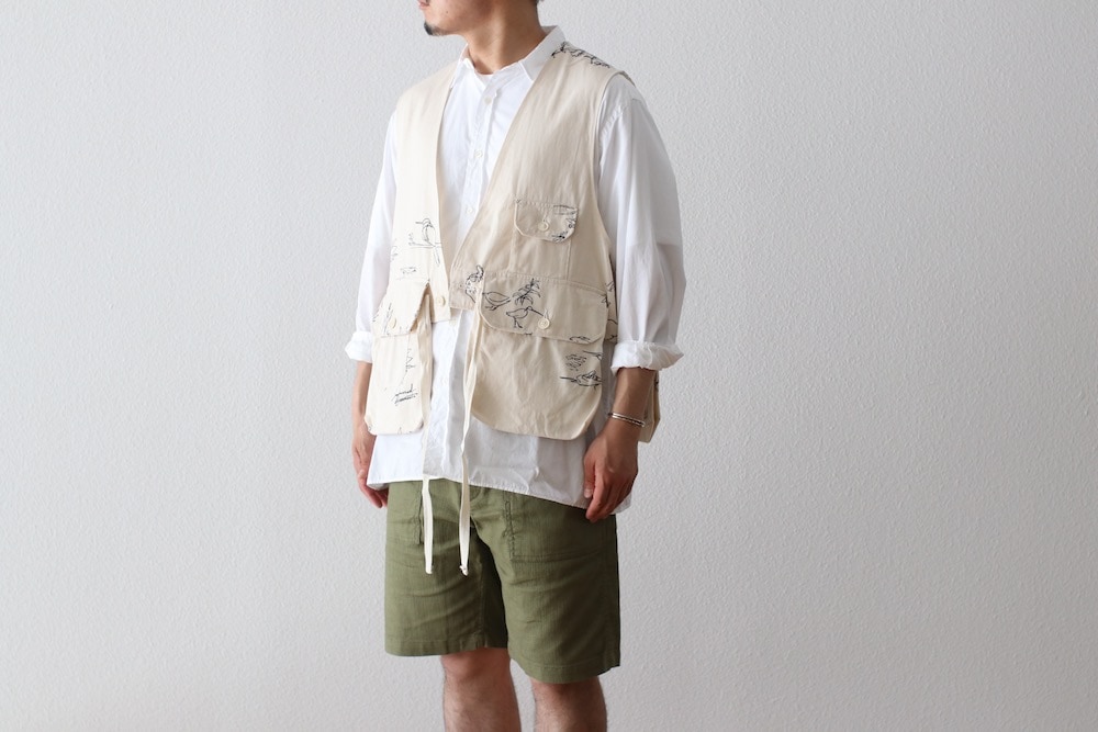 希少/美品/engineered garments /fowl vest /S Fowl Vest - Black PC Denim | Nepenthes New York