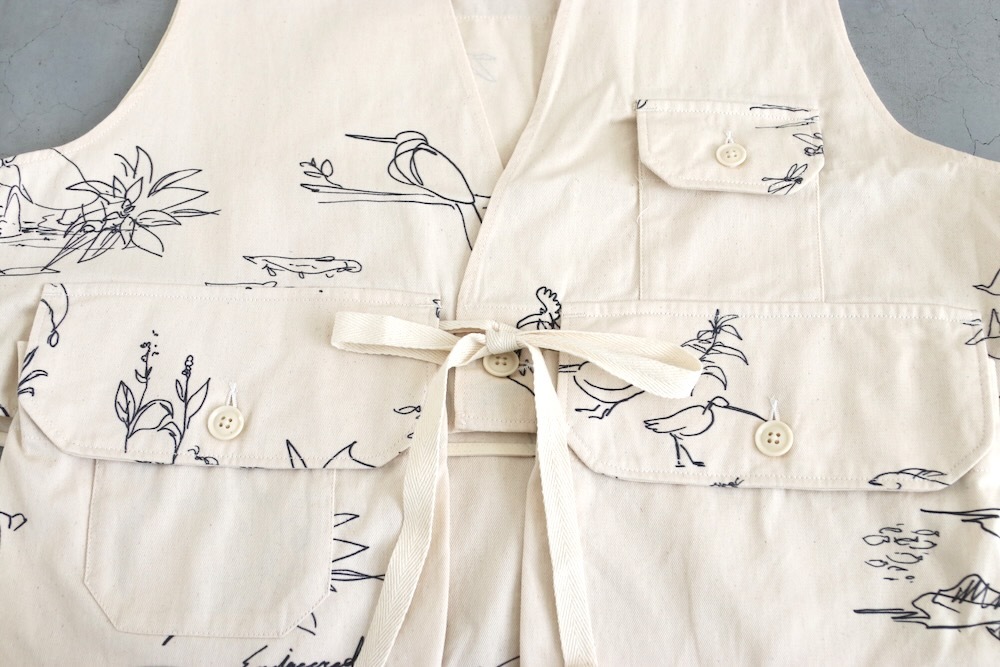 Engineered Garments (���󥸥˥����ɥ�������) "Fowl Vest - Animal Print Flat Twill"