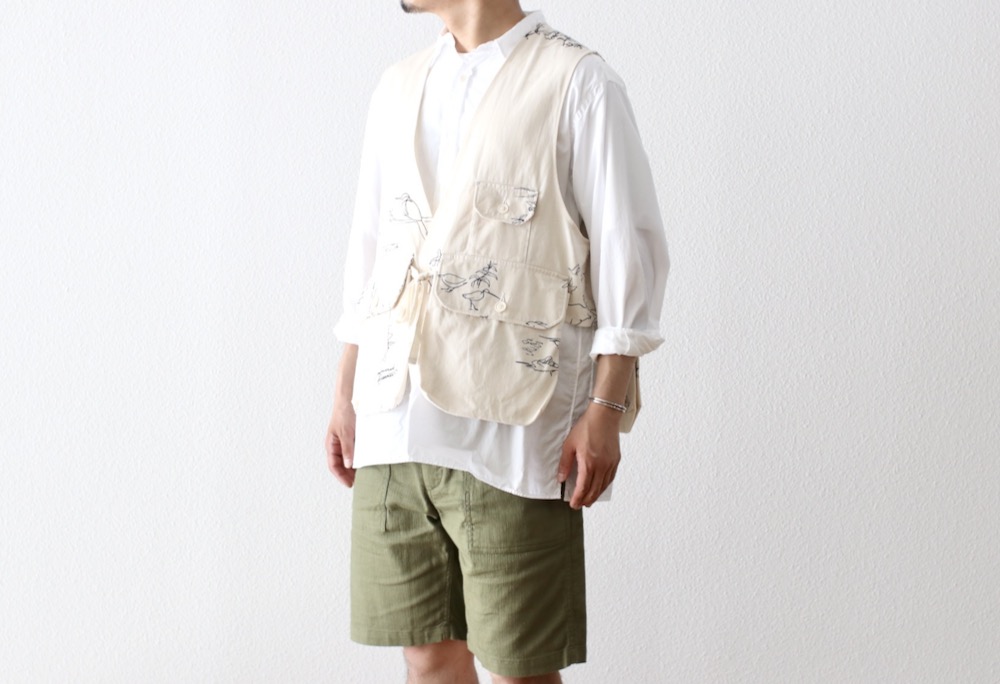 Engineered Garments (���󥸥˥����ɥ�������) "Fowl Vest - Animal Print Flat Twill"