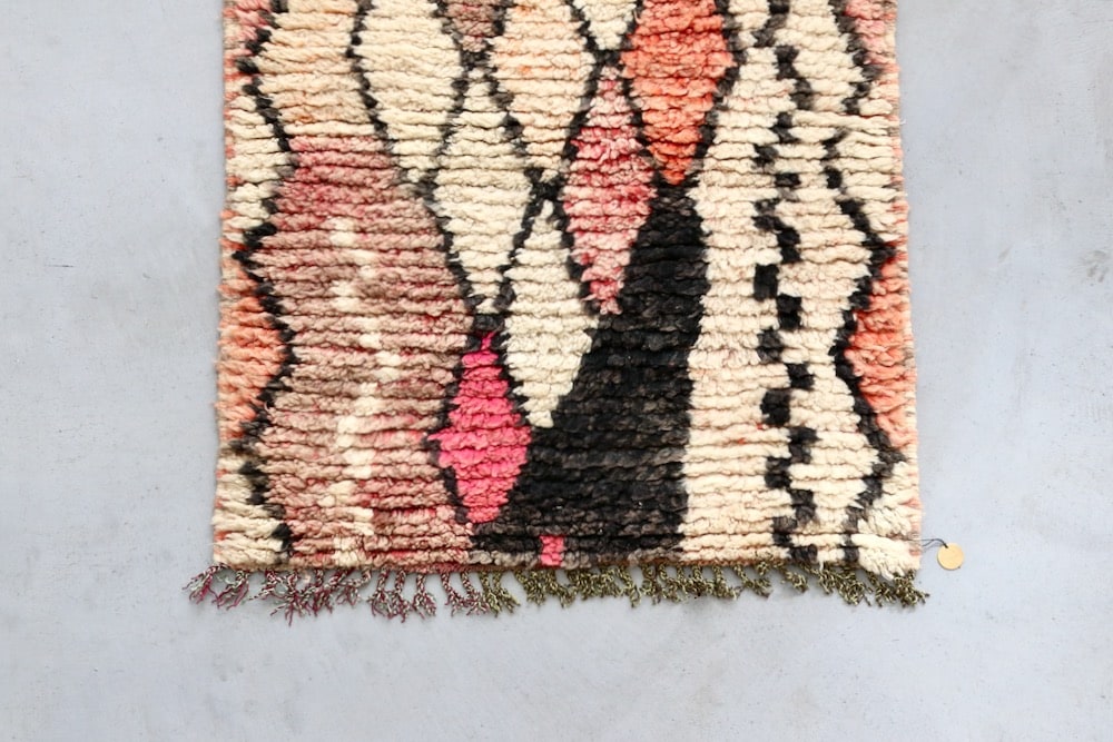 LIGHT YEARS(�饤�� ���䡼��)"MOROCCAN RUG Boujat - �֥���å� W110cm �� H75cm- BJ-216"