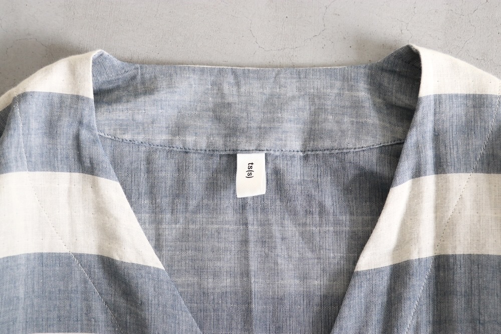 ts(s) (�ƥ�����������) "Reversible Cardigan Shirt - Horizontal Stripe Double Face Cotton Gauze Cloth-"