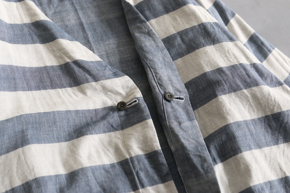 ts(s) (�ƥ�����������) "Reversible Cardigan Shirt - Horizontal Stripe Double Face Cotton Gauze Cloth-"