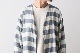 ts(s) (�ƥ�����������) "Reversible Cardigan Shirt - Horizontal Stripe Double Face Cotton Gauze Cloth-"