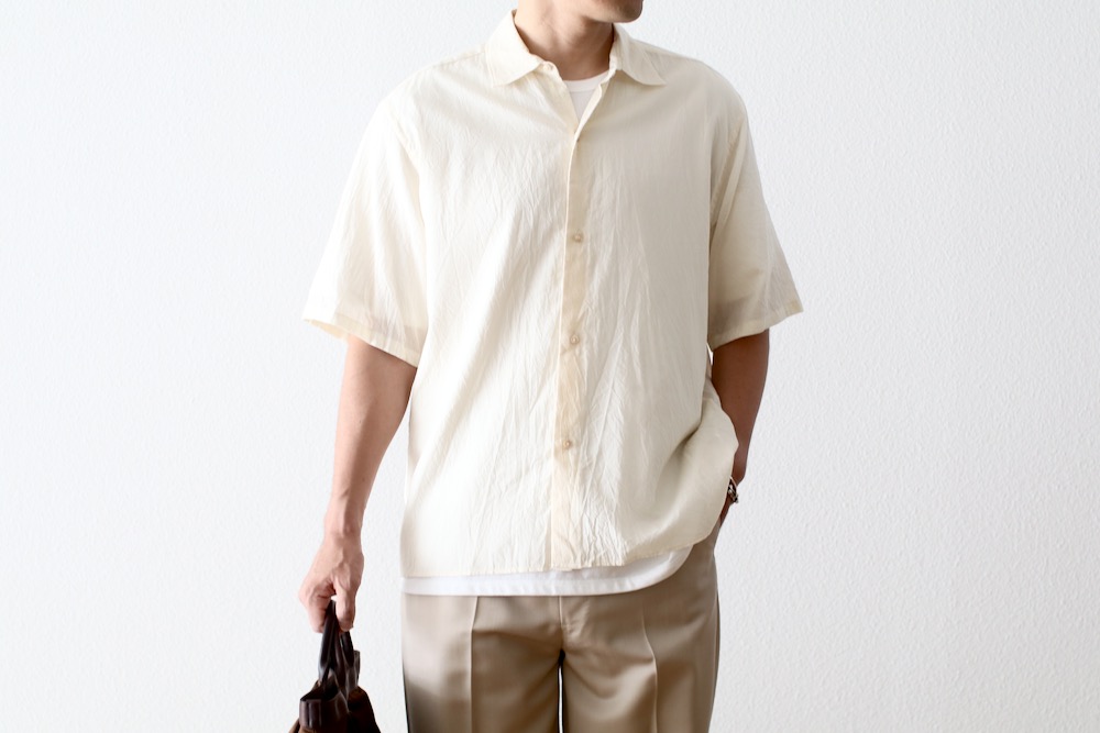 blurhms(�֥顼�ॹ) "Silk-Co Voile Half-Sleeve Shirt"
