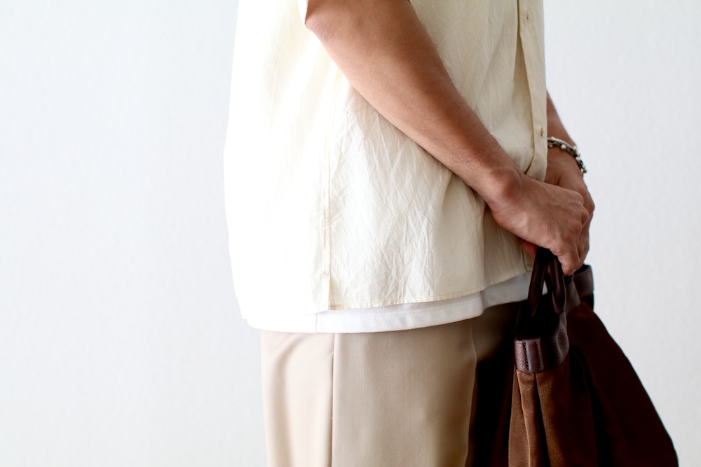 blurhms(�֥顼�ॹ) "Silk-Co Voile Half-Sleeve Shirt"