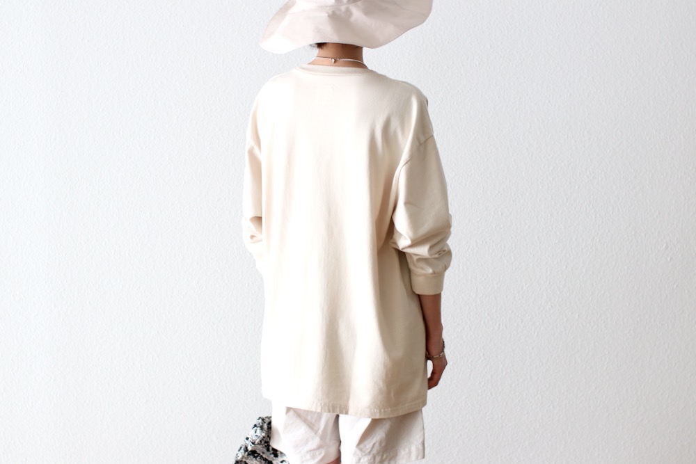 【美品】toujours トゥジュー リネン 2wayプルオーバー　ベージュ WOMEN'S】TOUJOURS（トゥジュー）“Photo Print long Sleeve T