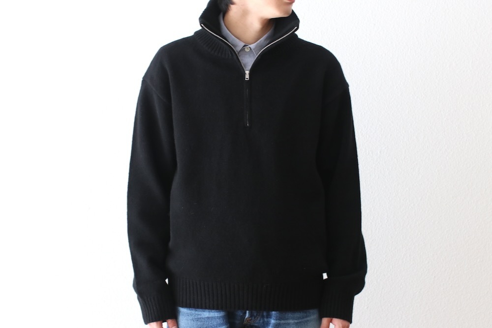 ATON (�����ȥ�) "LAMBS WOOL HALF SIP SWEATER"