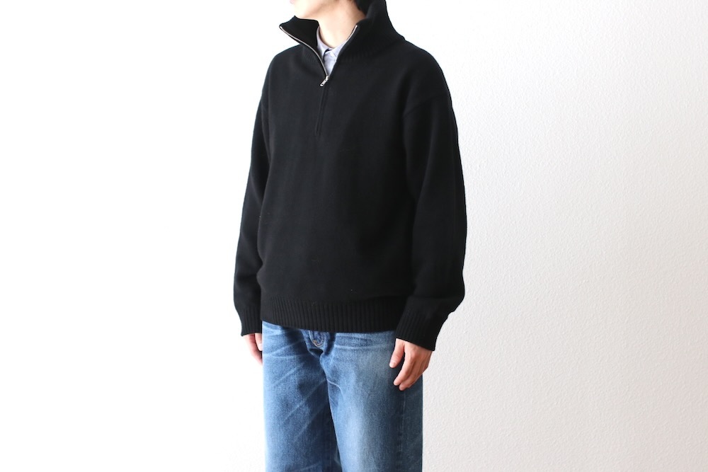 ATON (�����ȥ�) "LAMBS WOOL HALF SIP SWEATER"