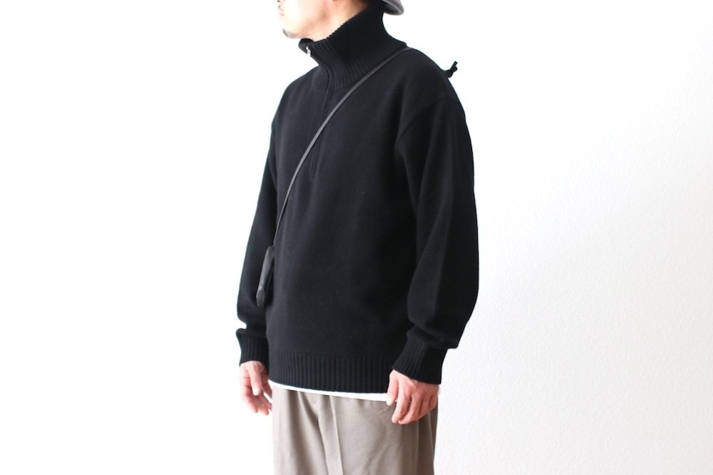 ATON (�����ȥ�) "LAMBS WOOL HALF SIP SWEATER"