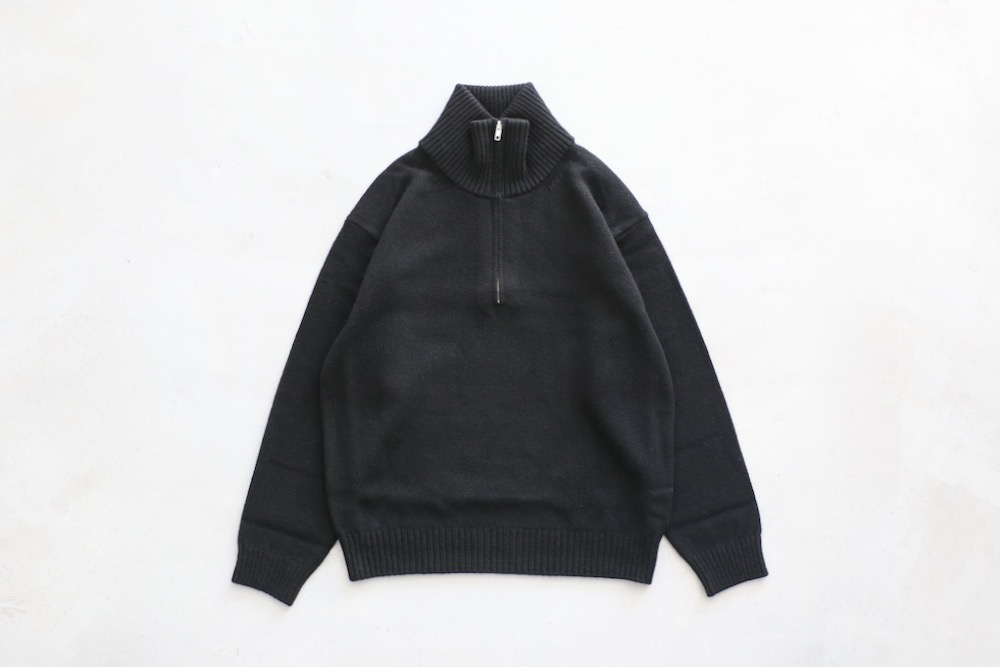 ATON (ȥ) "LAMBS WOOL HALF SIP SWEATER"