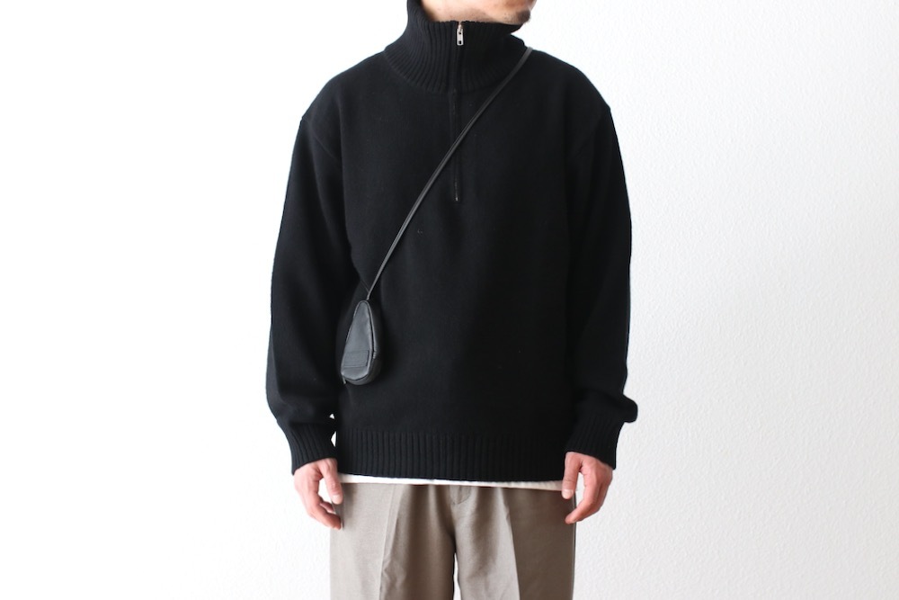 ATON (�����ȥ�) "LAMBS WOOL HALF SIP SWEATER"