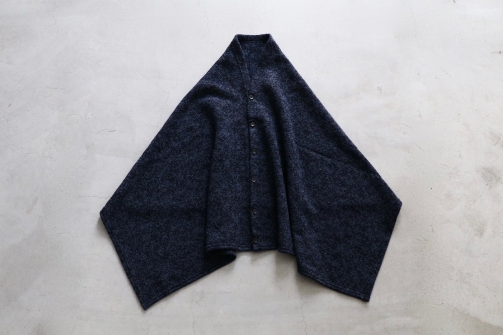 Engineered Garments (󥸥˥ɥ) Button Shawl - Heather Navy Sweater Knit