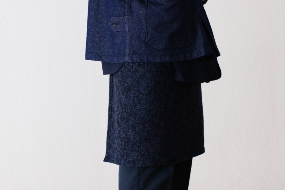 Engineered Garments (���󥸥˥����ɥ�������) ��Button Shawl - Heather Navy Sweater Knit��