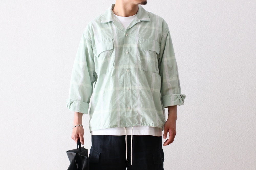 ○★新品未使用　nanamica　パラカチェックシャツ　M　グリーン系 S25SG024 nanamica PALAKA Check Shirt ナナミカ パラカチェックシャツ