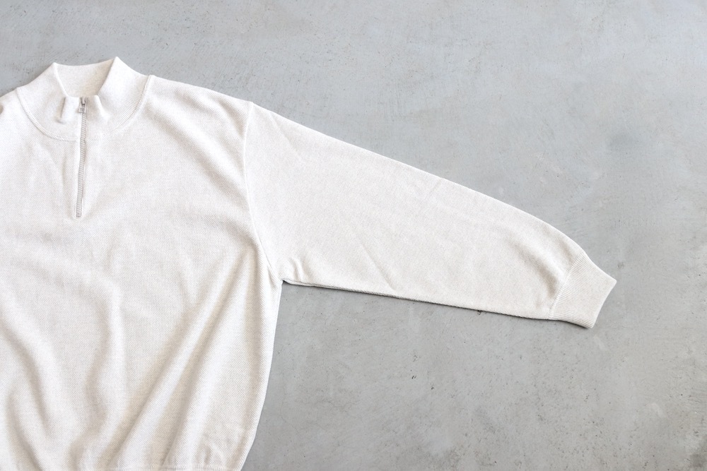 crepuscule(����ץ����塼��) "Light Moss Stitch Half Zip P/O"