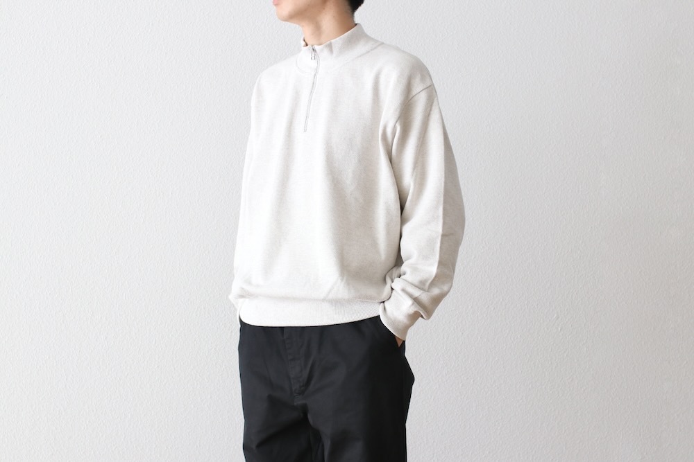 crepuscule(����ץ����塼��) "Light Moss Stitch Half Zip P/O"