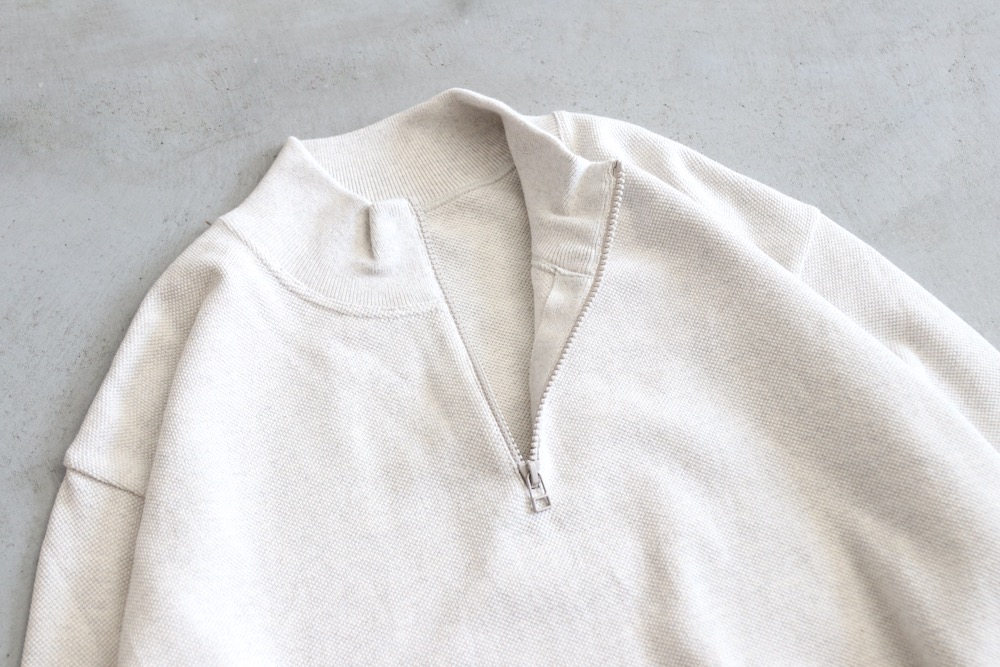 crepuscule(����ץ����塼��) "Light Moss Stitch Half Zip P/O"