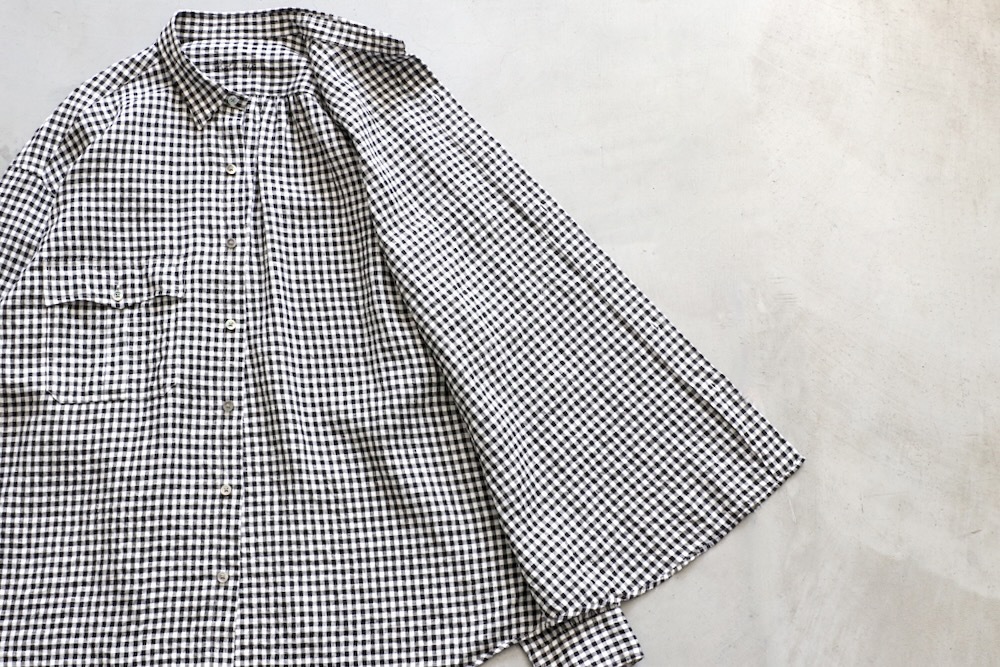 Porter Classic(�ݡ��������饷�å�) "ROLL UP LINEN GINGHAM CHECK SHIRT"