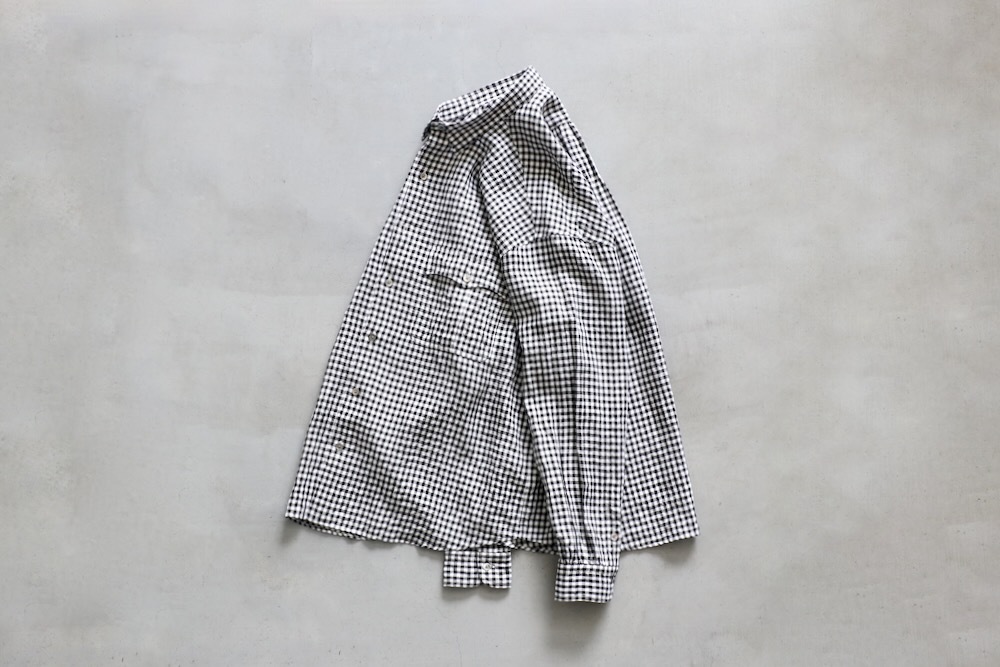 Porter Classic(�ݡ��������饷�å�) "ROLL UP LINEN GINGHAM CHECK SHIRT"