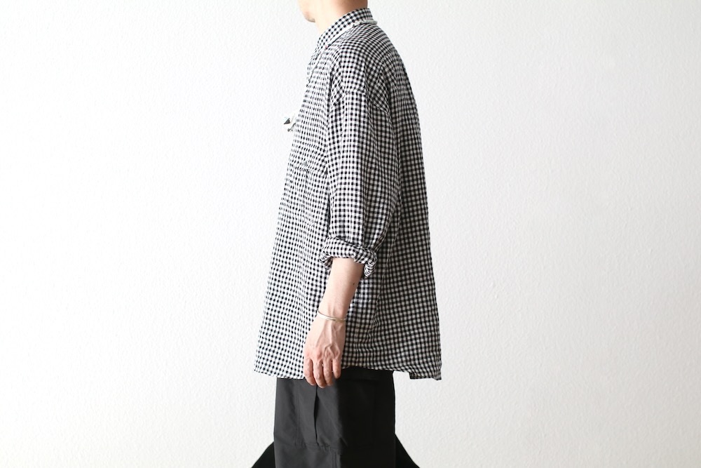 Porter Classic(�ݡ��������饷�å�) "ROLL UP LINEN GINGHAM CHECK SHIRT"