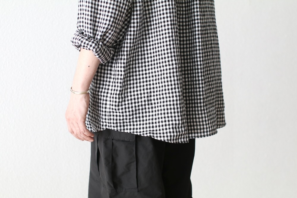 Porter Classic(�ݡ��������饷�å�) "ROLL UP LINEN GINGHAM CHECK SHIRT"