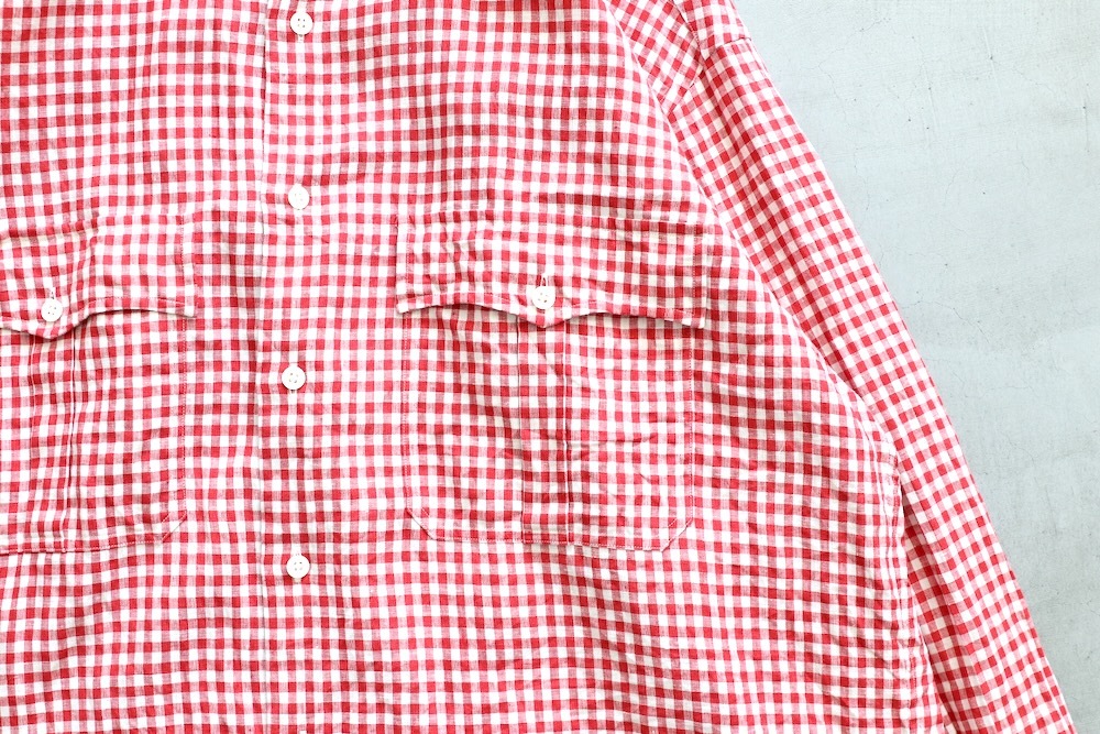 Porter Classic(�ݡ��������饷�å�) "ROLL UP LINEN GINGHAM CHECK SHIRT"