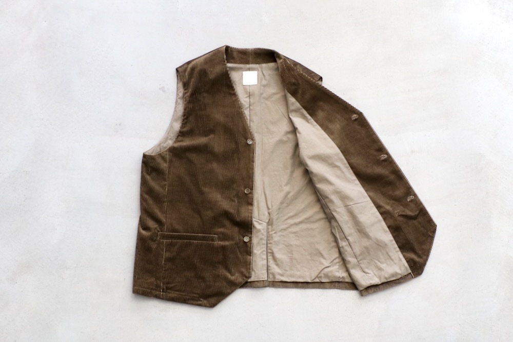 WOMEN'S】TOUJOURS（トゥジュー）“Oversize Vest -COTTON WIDE WALE