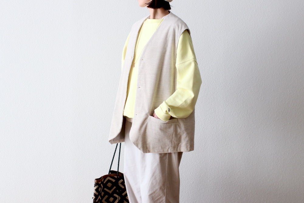 WOMEN'S】TOUJOURS（トゥジュー）“Oversize Vest -COTTON WIDE WALE