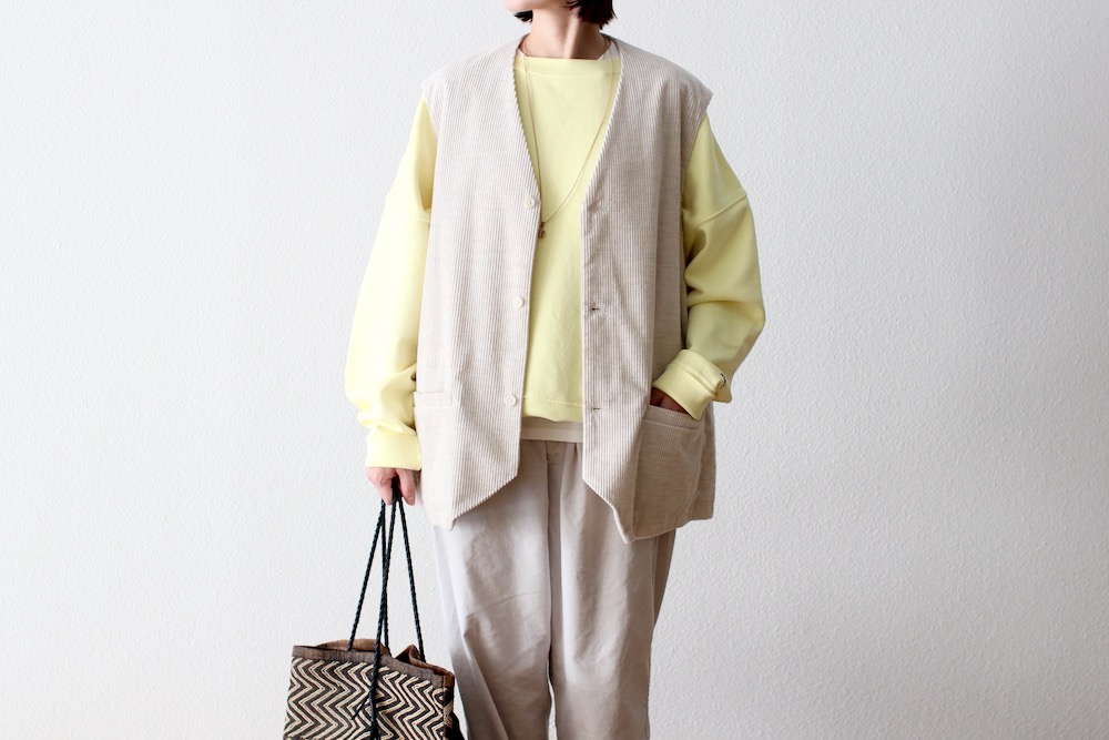 ��WOMEN'S��TOUJOURS�ʥȥ����塼�ˡ�Oversize Vest -COTTON WIDE WALE CORDUROY CLOTH-��