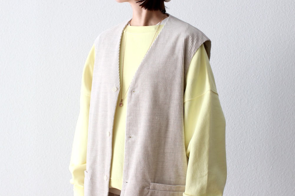 WOMEN'S】TOUJOURS（トゥジュー）“Oversize Vest -COTTON WIDE WALE