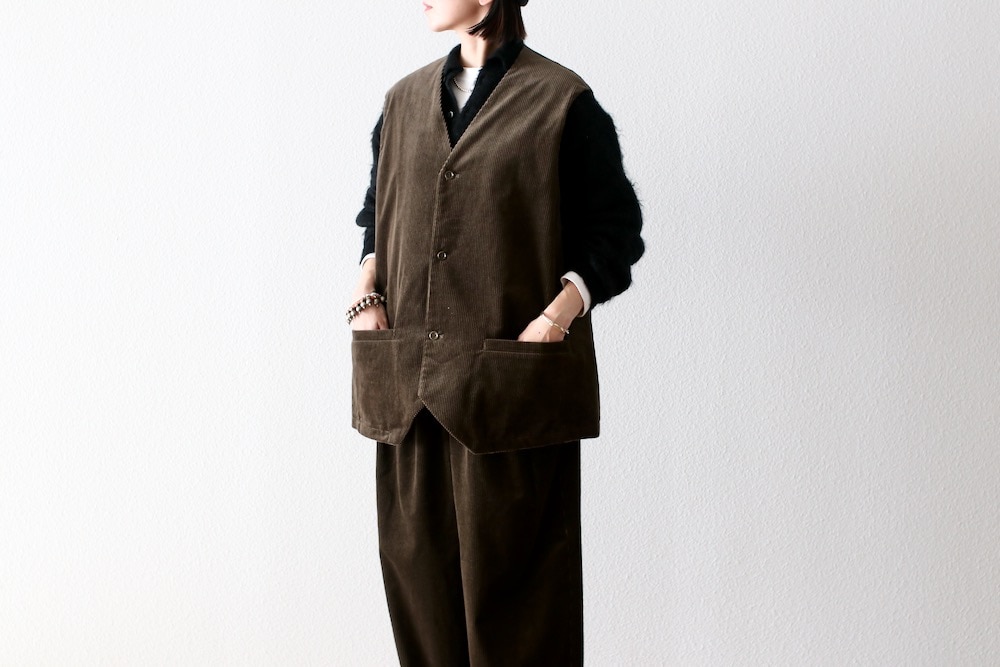 ��WOMEN'S��TOUJOURS�ʥȥ����塼�ˡ�Oversize Vest -COTTON WIDE WALE CORDUROY CLOTH-��