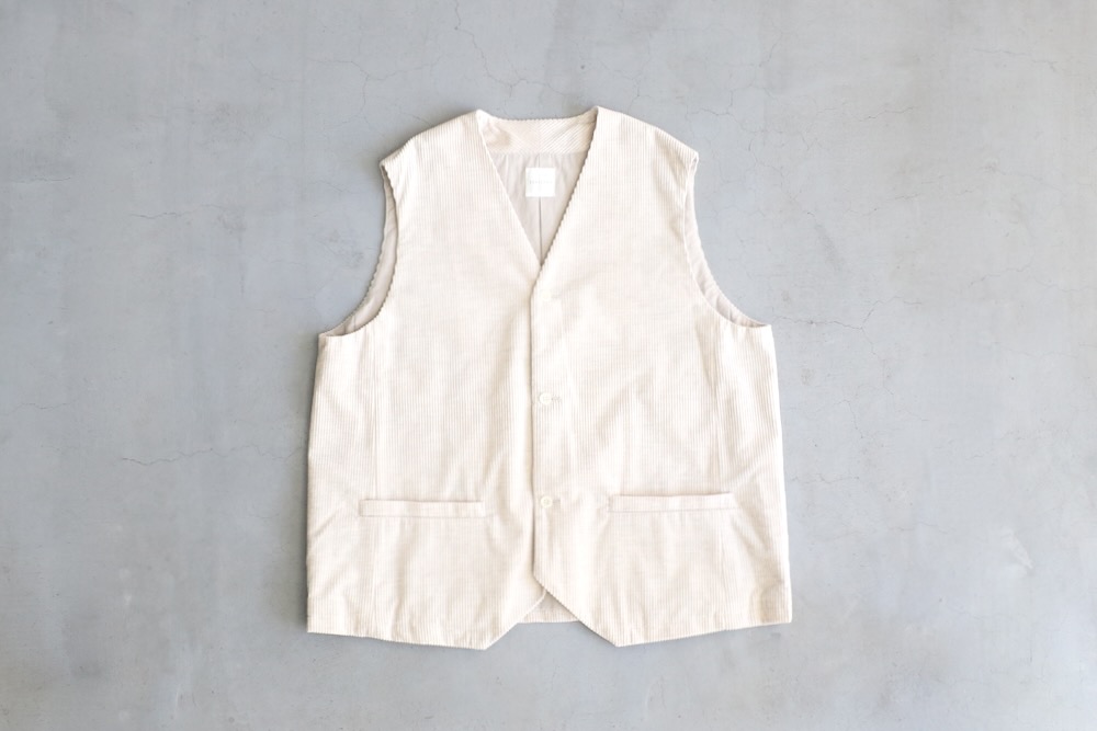 WOMEN'S】TOUJOURS（トゥジュー）“Oversize Vest -COTTON WIDE WALE