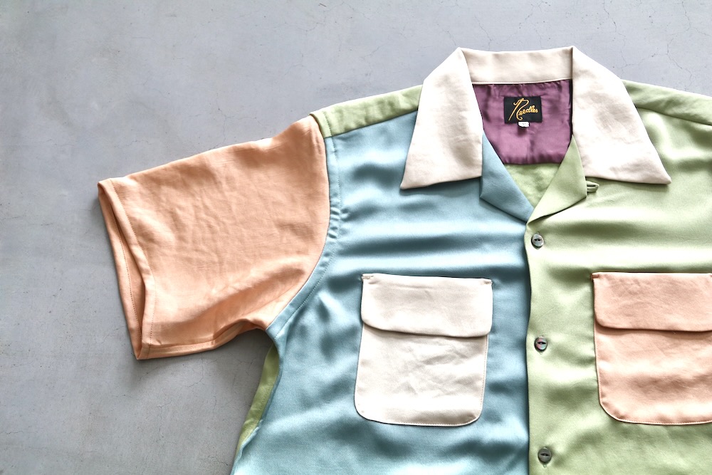 Needles(ˡɥ륺) "S/S Classic Shirt - Poly Sateen / Multi Colour"