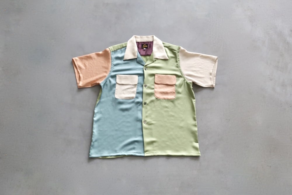 Needles(ˡɥ륺) "S/S Classic Shirt - Poly Sateen / Multi Colour"