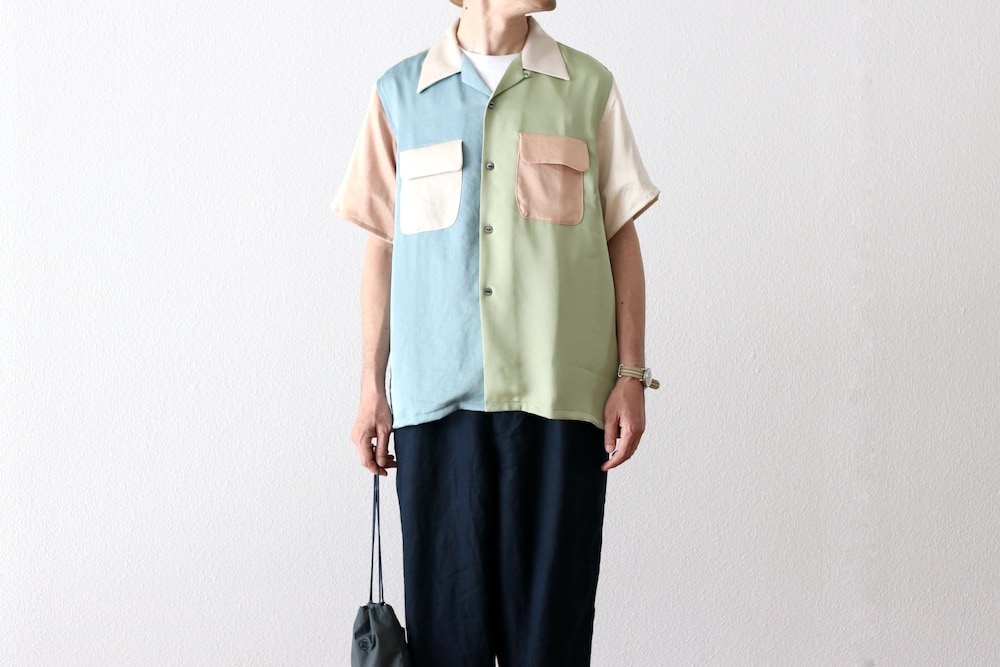 Needles(�ˡ��ɥ륺) "S/S Classic Shirt - Poly Sateen / Multi Colour"