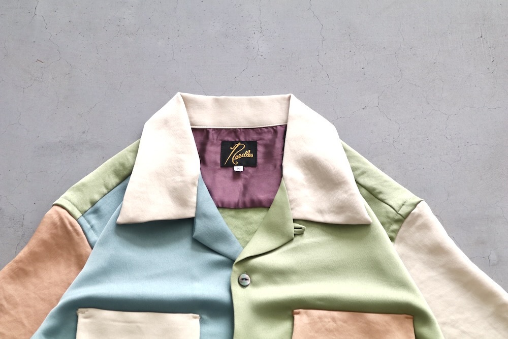 Needles(ˡɥ륺) "S/S Classic Shirt - Poly Sateen / Multi Colour"