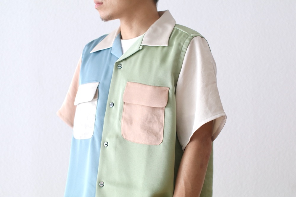 Needles(�ˡ��ɥ륺) "S/S Classic Shirt - Poly Sateen / Multi Colour"