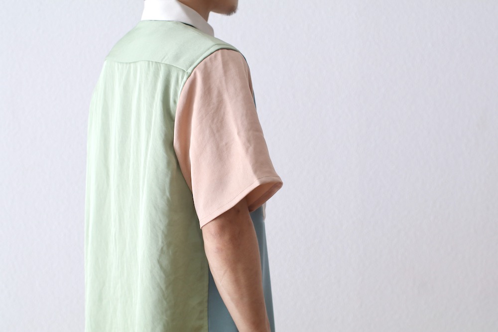 Needles(ˡɥ륺) "S/S Classic Shirt - Poly Sateen / Multi Colour"