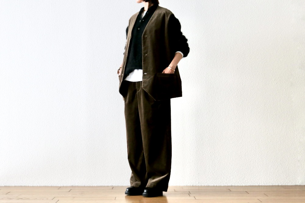 WOMEN'S】TOUJOURS（トゥジュー）“2 In-pleat Baggy Pants -COTTON
