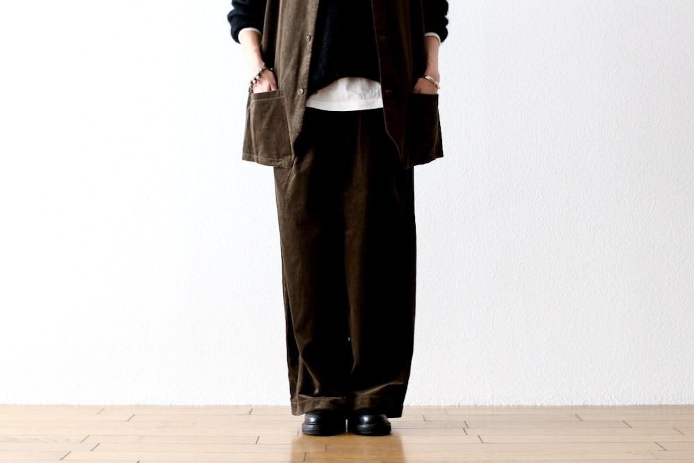 ��WOMEN'S��TOUJOURS�ʥȥ����塼�ˡ�2 In-pleat Baggy Pants -COTTON WIDE WALE CORDUROY CLOTH-��