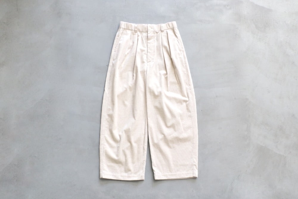 WOMEN'S】TOUJOURS（トゥジュー）“2 In-pleat Baggy Pants -COTTON