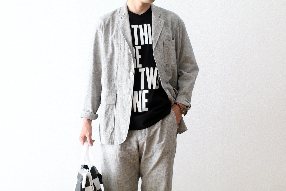 Engineered Garments (���󥸥˥����ɥ�������) "Printed Cross Crew Neck T-shirt -This Are-"