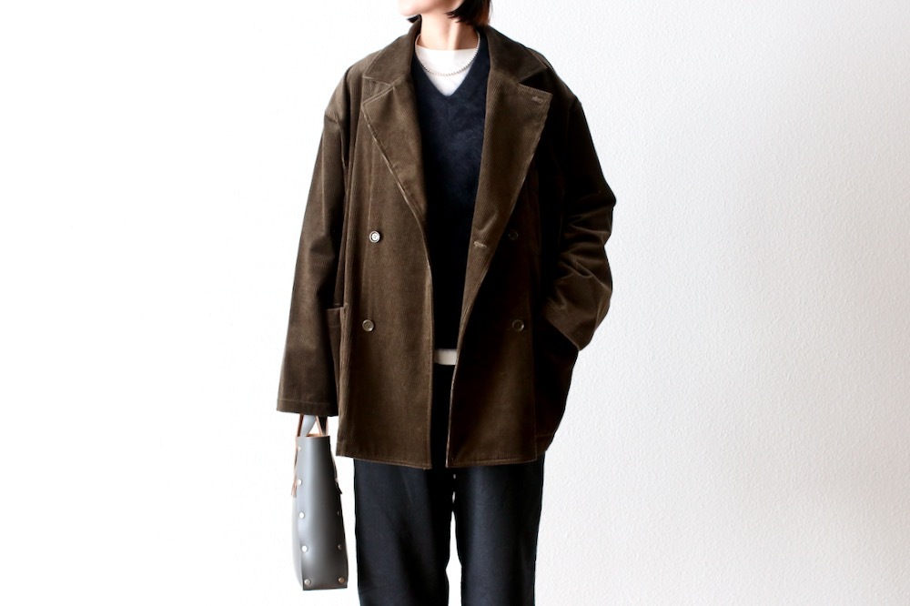 ��WOMEN'S��TOUJOURS�ʥȥ����塼�ˡ�Double Breasted Sack Jacket -COTTON WIDE WALE CORDUROY CLOTH-��