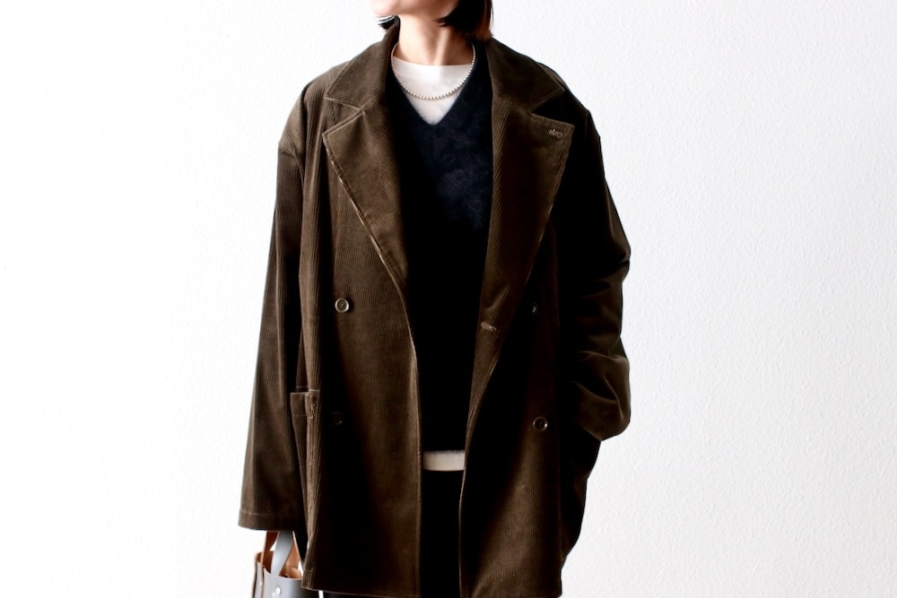 ��WOMEN'S��TOUJOURS�ʥȥ����塼�ˡ�Double Breasted Sack Jacket -COTTON WIDE WALE CORDUROY CLOTH-��