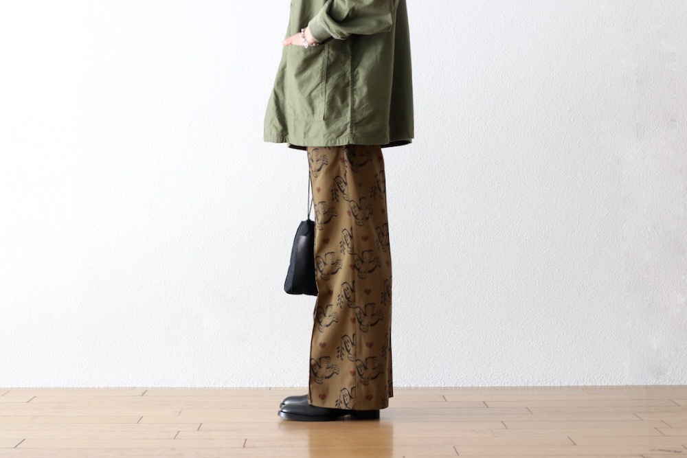 Sasquatchfabrix.(��������å��ե��֥�å���)��SEMI FLARE SLACKS "OLIVE BRANCH" "
