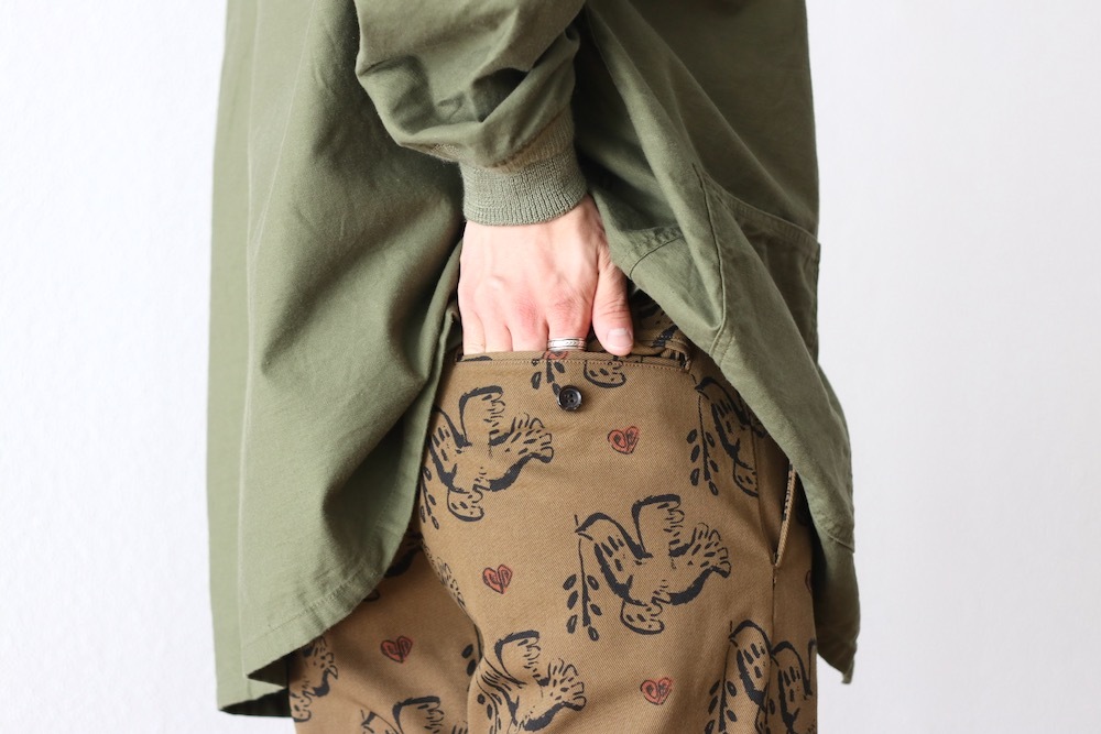 Sasquatchfabrix.(��������å��ե��֥�å���)��SEMI FLARE SLACKS "OLIVE BRANCH" "