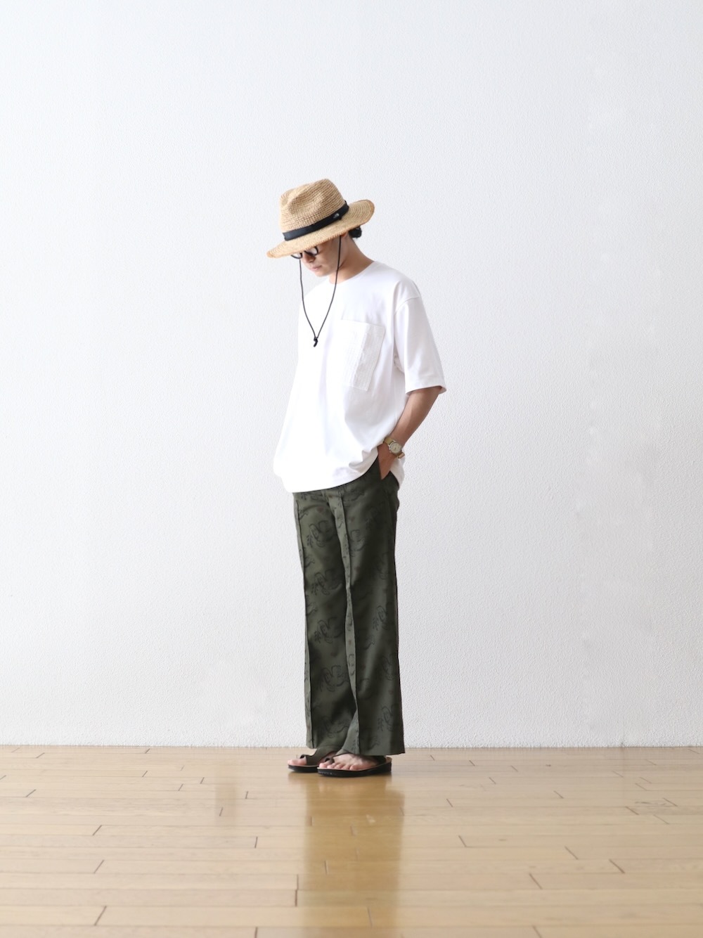 Sasquatchfabrix.(åե֥å)SEMI FLARE SLACKS "OLIVE BRANCH" "