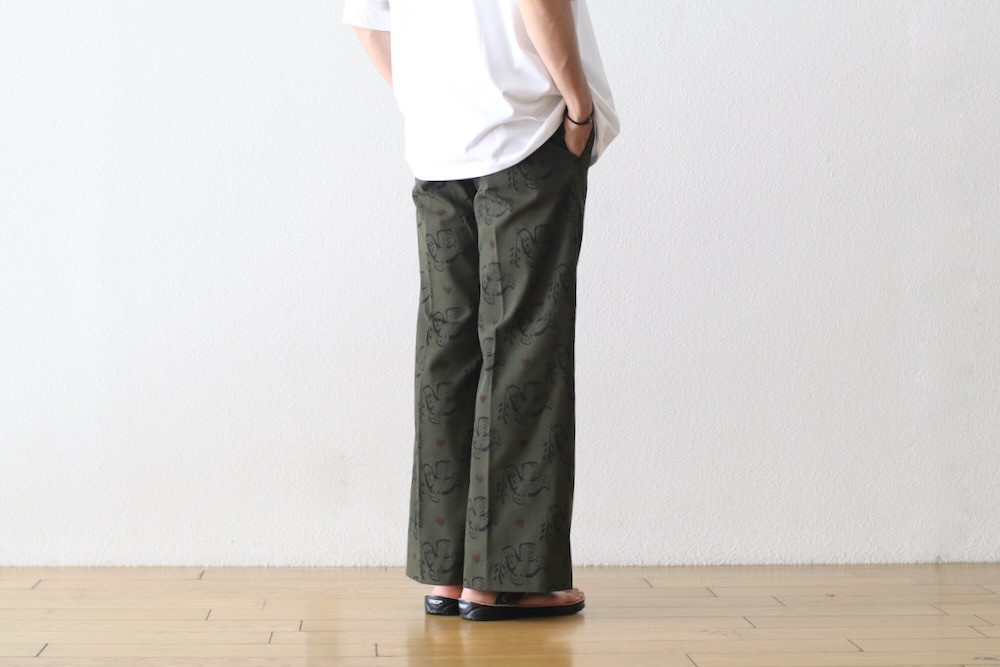 Sasquatchfabrix.(åե֥å)SEMI FLARE SLACKS "OLIVE BRANCH" "