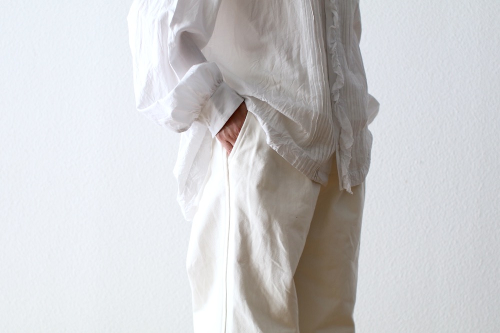 ��WOMEN'S��TOUJOURS�ʥȥ����塼�ˡ�Easy Field Trousers -13OZ. COTTON DENIM CLOTH (WHITE)-��