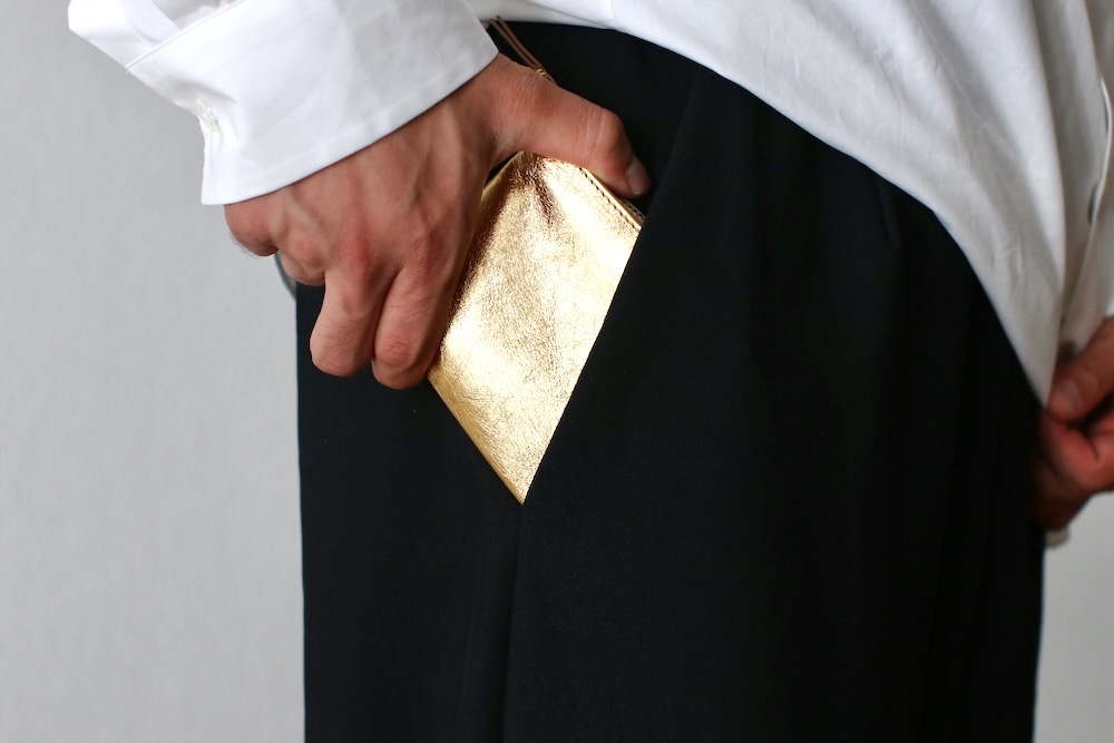 ں١Wallet COMME des GARCONS (å ǥ륽) "LZIP - GOLD LEATHER- 8Z-B031-051"